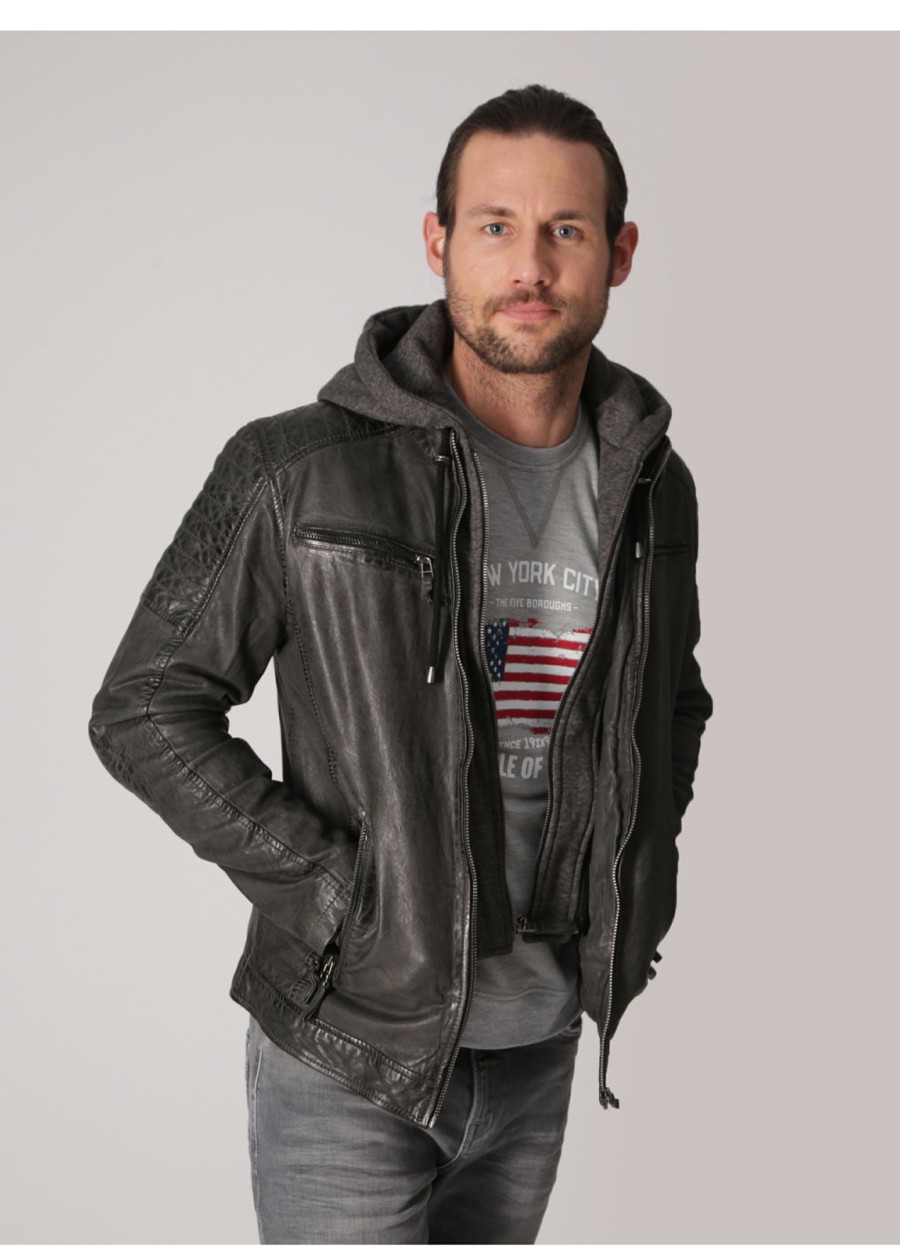 Herren MIRACLE OF DENIM | Lederjacke / Lederjackein Anthra