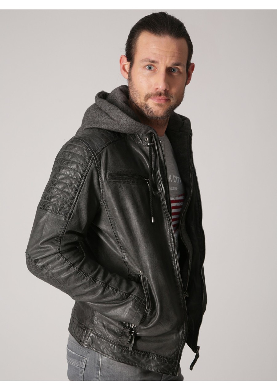 Herren MIRACLE OF DENIM | Lederjacke / Lederjackein Anthra