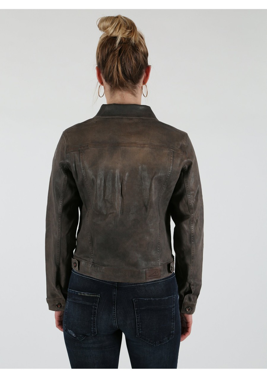 Damen MIRACLE OF DENIM | Jane Jacket / Jeans Jacke Damenin Bentos Brown Coated