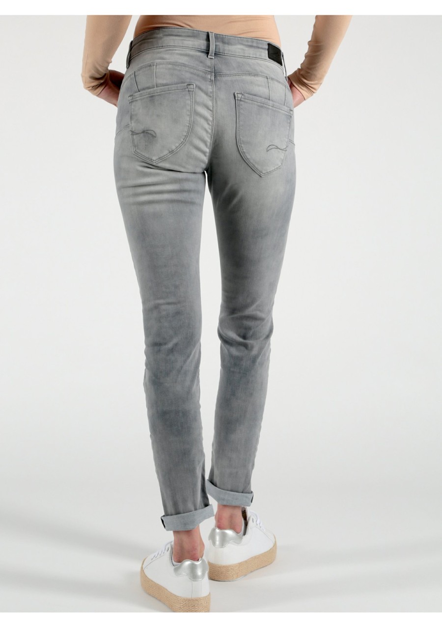 Damen MIRACLE OF DENIM | Eva Skinny Jeans / Skinny Fit Jeansin Kanvas Grey