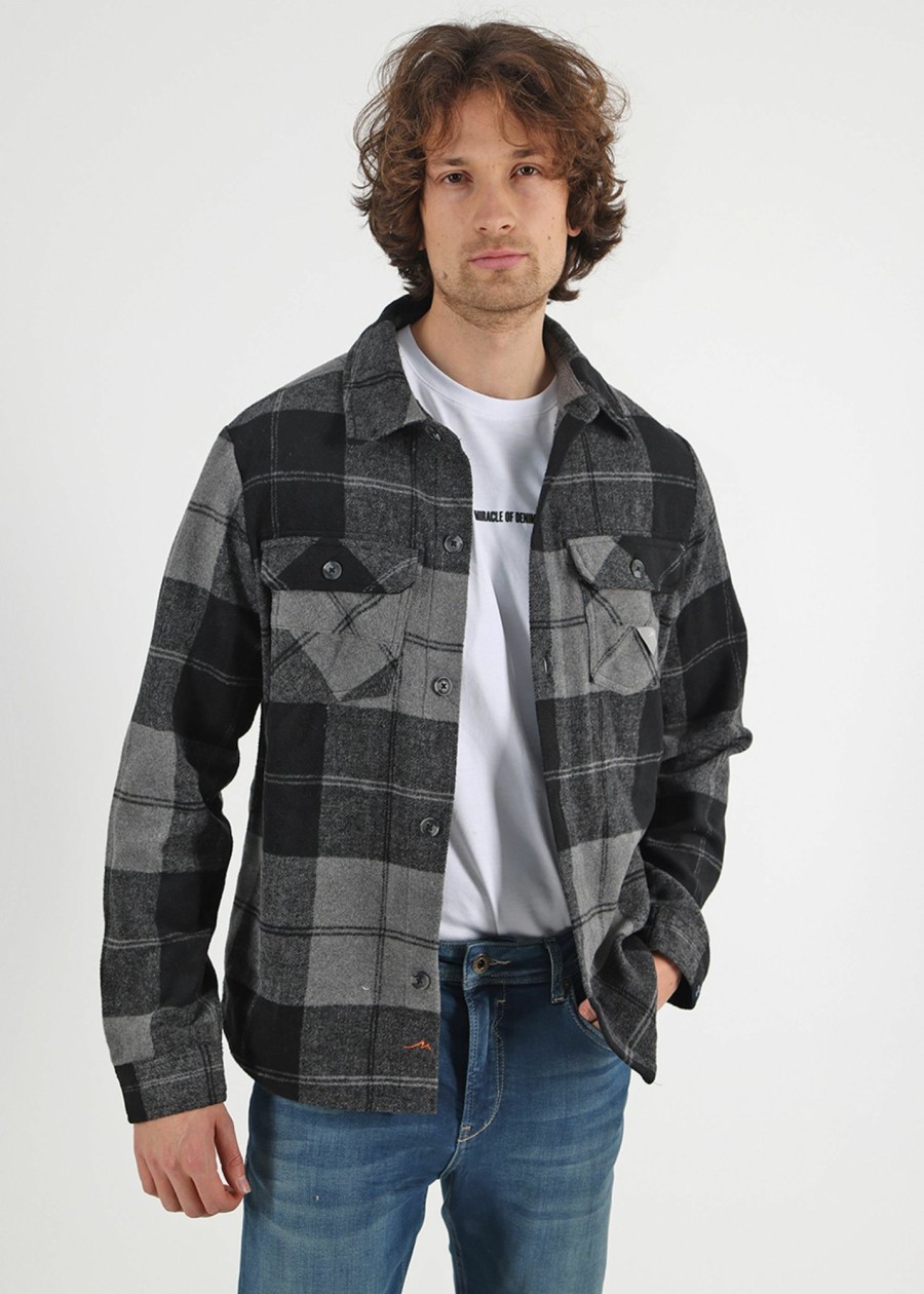 Herren MIRACLE OF DENIM | Au23-Ms786 / Hemdjackein Black Grey Check