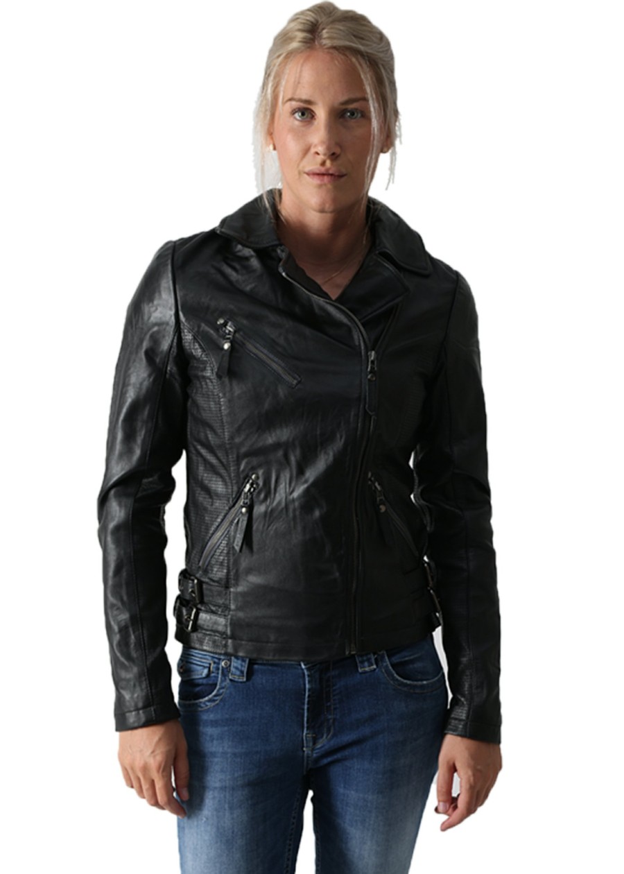 Damen MIRACLE OF DENIM | Sp23-Lj105 / Lederjackein Black