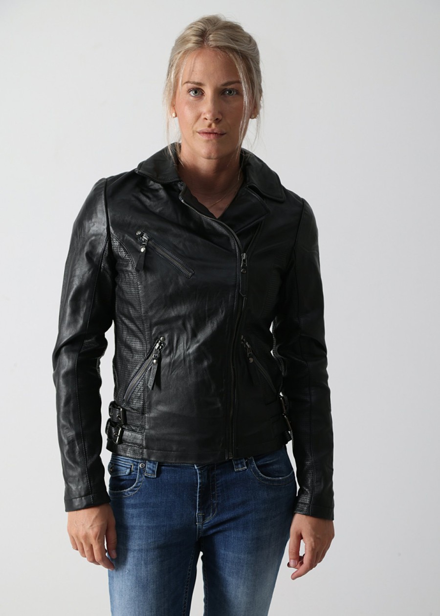 Damen MIRACLE OF DENIM | Sp23-Lj105 / Lederjackein Black