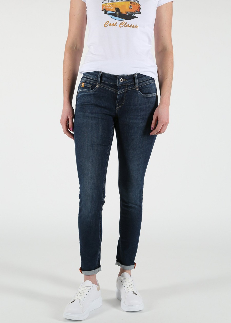 Damen MIRACLE OF DENIM | Ellen Skinny Jeans / Skinny Fit Jeans Im 5-Pocket-Stylein Bela Vista Blue