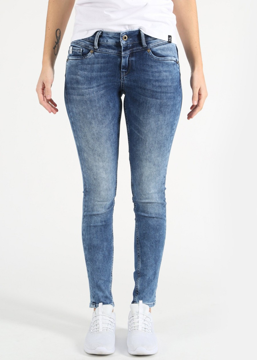 Damen MIRACLE OF DENIM | Ellen Skinny Jeans / Skinny Fit Jeans Im 5-Pocket-Stylein Spring Blue