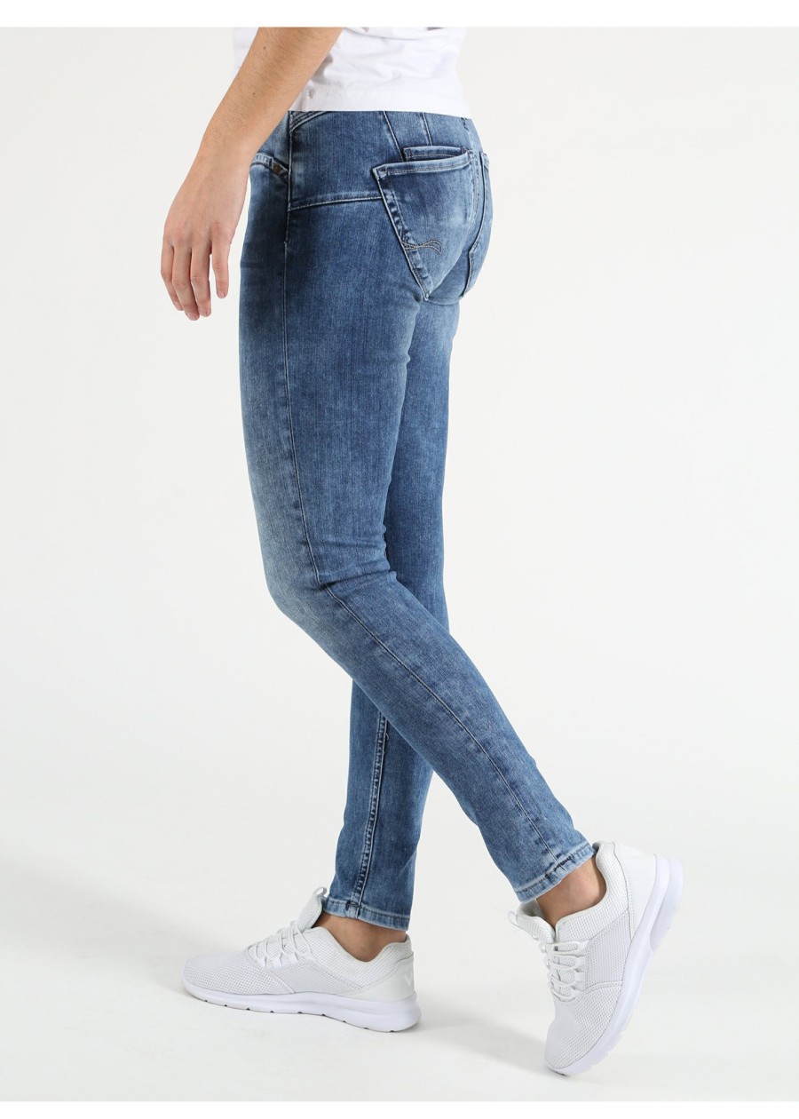 Damen MIRACLE OF DENIM | Ellen Skinny Jeans / Skinny Fit Jeans Im 5-Pocket-Stylein Spring Blue