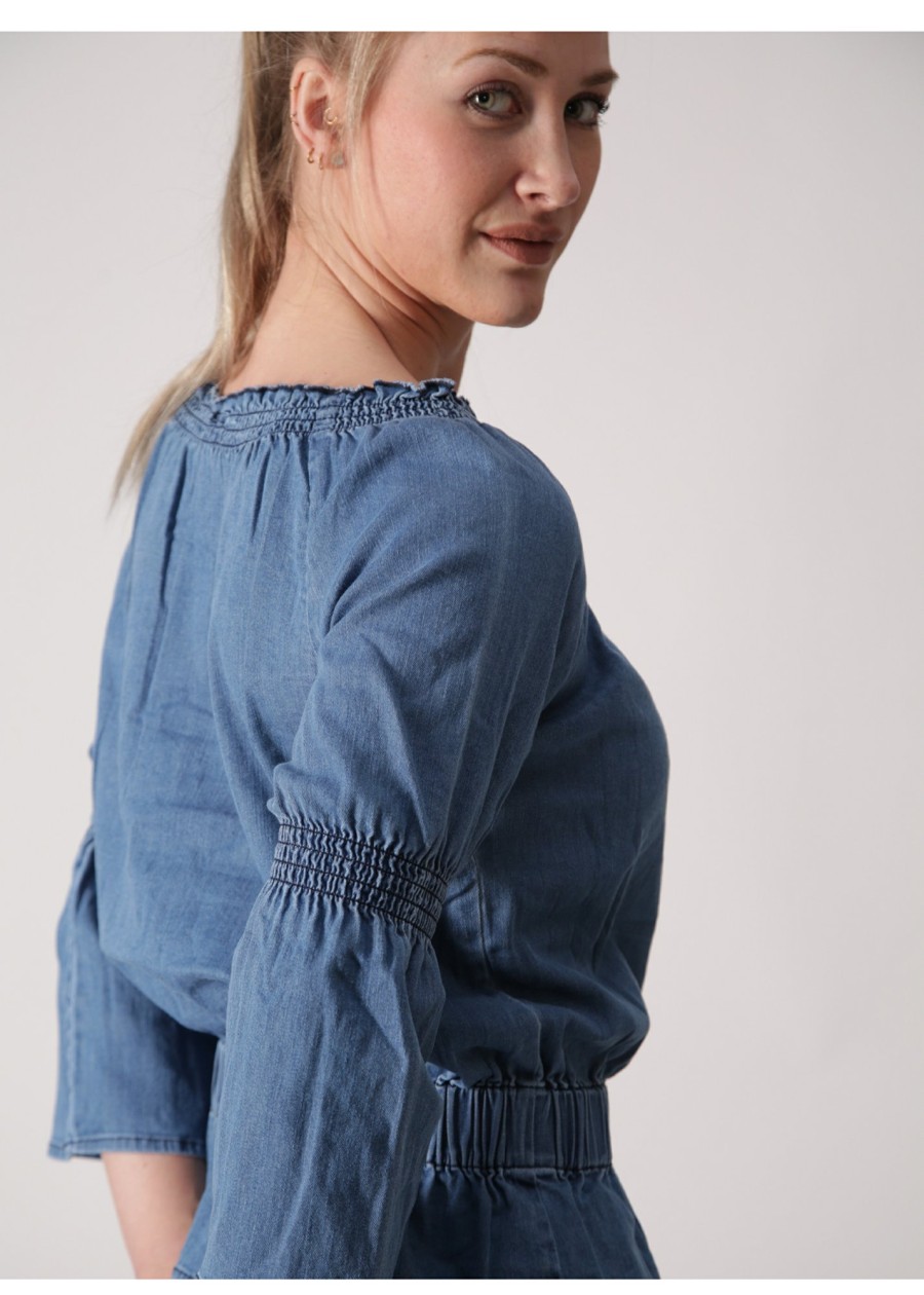 Damen MIRACLE OF DENIM | Jeansbluse / Jeansbluse Langarmin Denim Blue