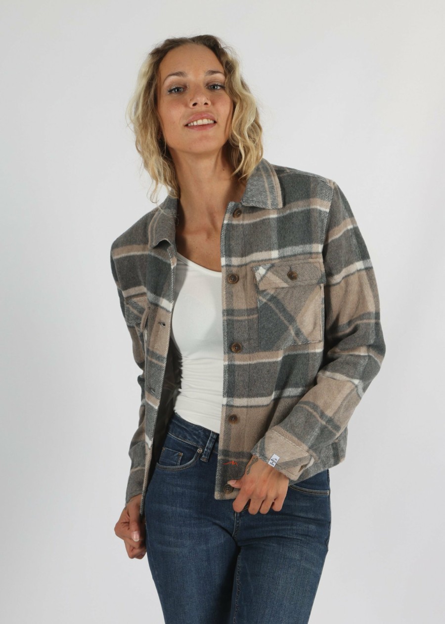 Damen MIRACLE OF DENIM | Au23-Bl312 / Hemdjackein Beige Grey Check