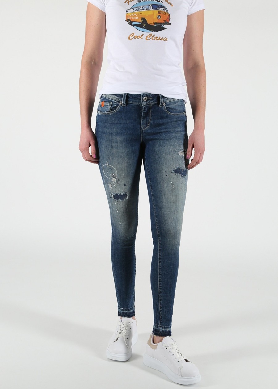 Damen MIRACLE OF DENIM | Sina Skinny / Skinny Fit Jeansin Vinema Blue