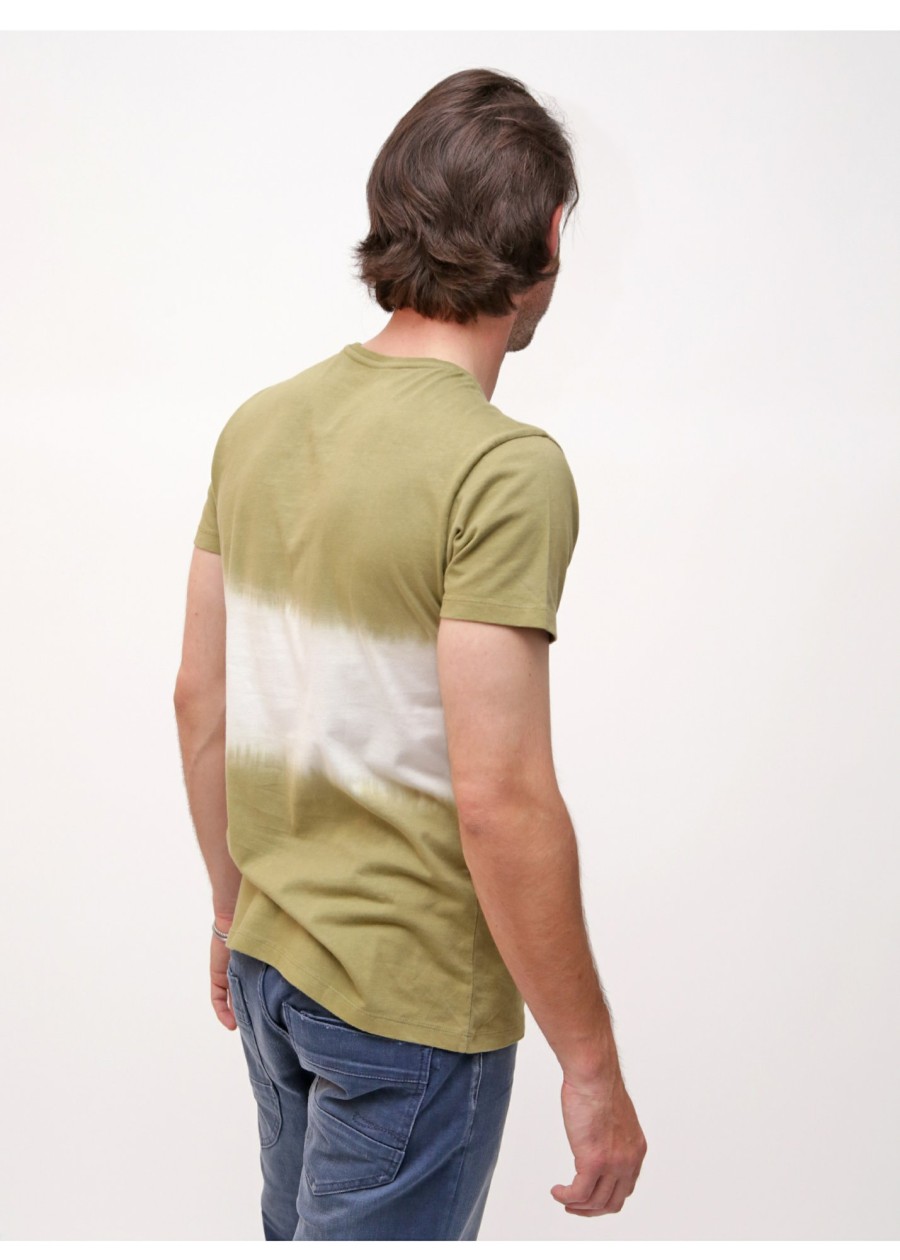 Herren MIRACLE OF DENIM | T-Shirt / Rundhals T-Shirtin Olive Dip Dye