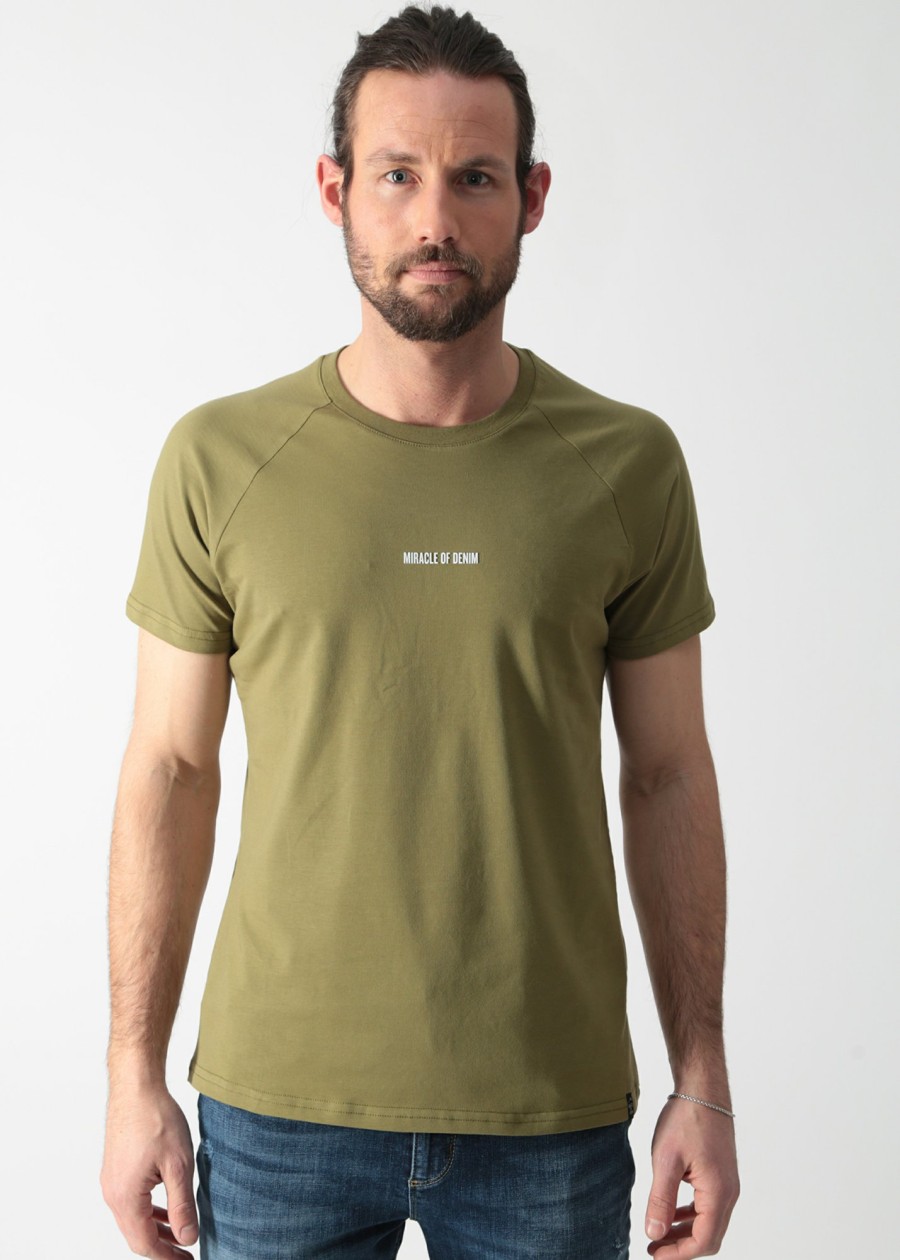 Herren MIRACLE OF DENIM | Logo T-Shirt / T-Shirtin Olive