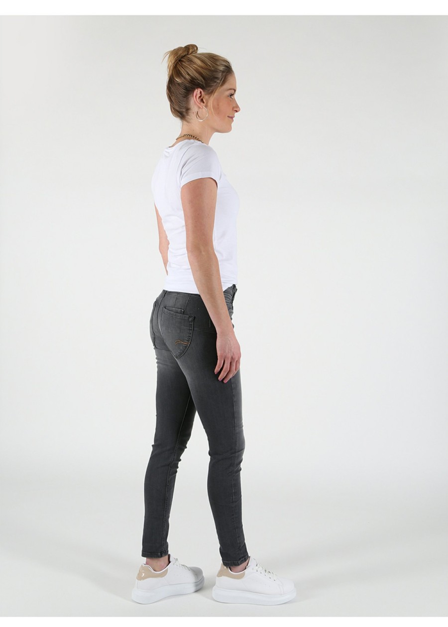 Damen MIRACLE OF DENIM | Ellen Skinny Jeans / Skinny Fit Jeans Im 5-Pocket-Stylein Florencia Grey