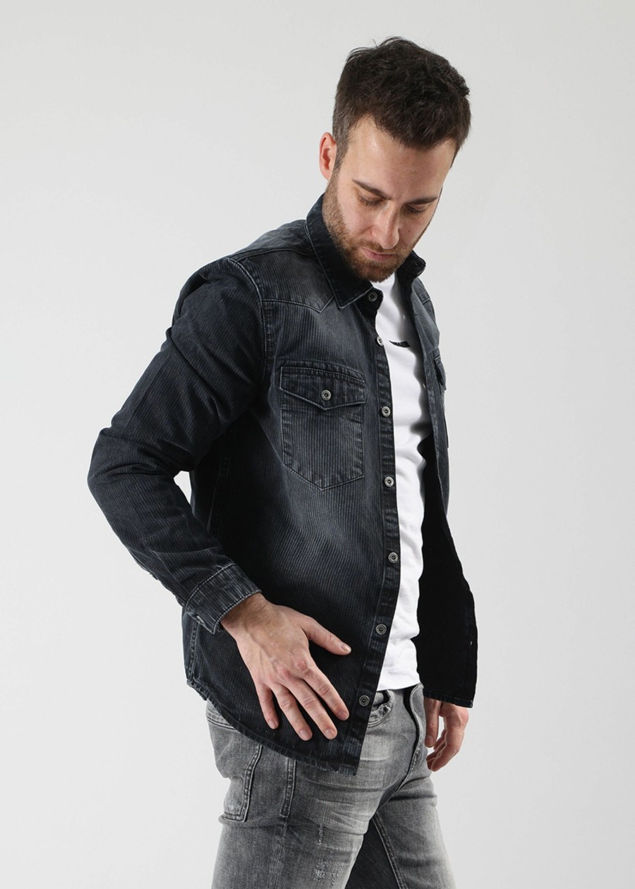 Herren MIRACLE OF DENIM | Wi23-Ms785 / Hemdin Indigo Terms Destroy