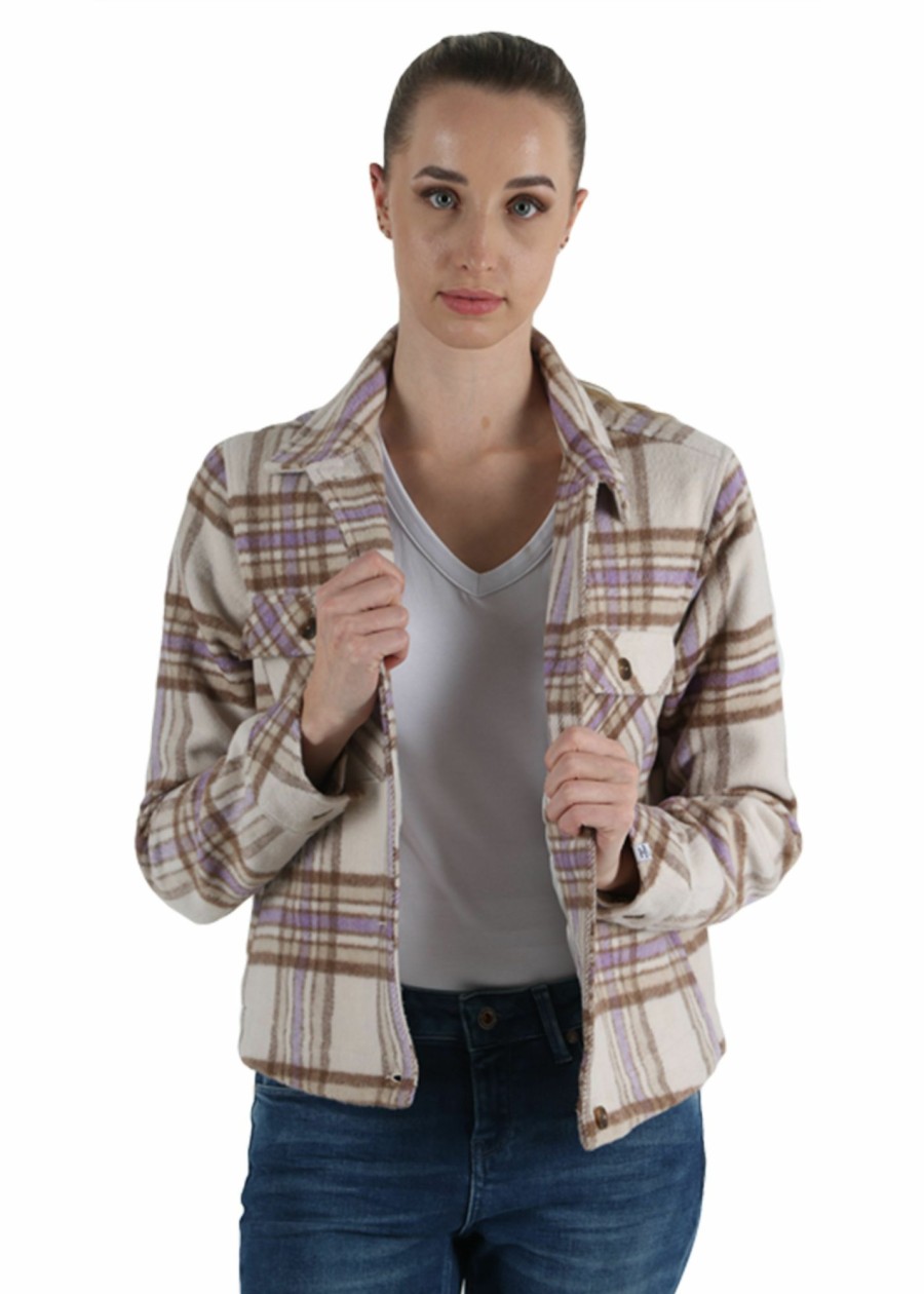 Damen MIRACLE OF DENIM | Au23-Bl312 / Hemdjackein Beige Lilac Check