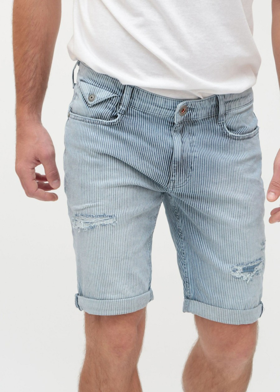 Herren MIRACLE OF DENIM | Joshua Shorts / Joshua Shortsin Indigo Stripe