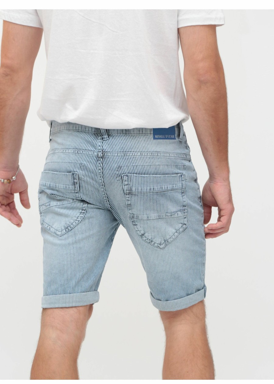 Herren MIRACLE OF DENIM | Joshua Shorts / Joshua Shortsin Indigo Stripe