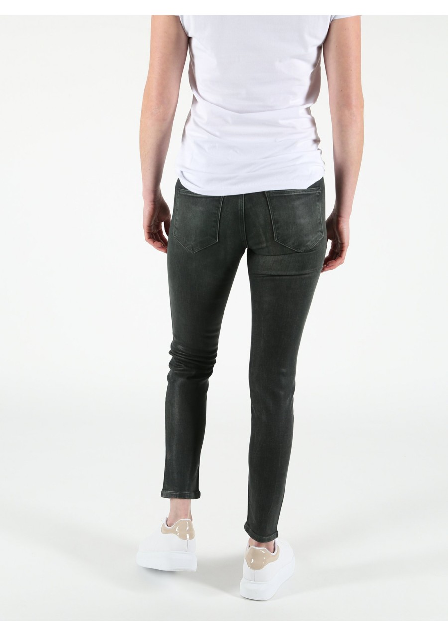 Damen MIRACLE OF DENIM | Sina Skinny / Skinny Fit Jeansin Green Coated