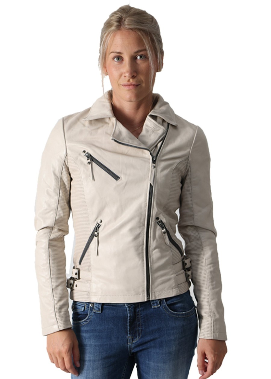 Damen MIRACLE OF DENIM | Sp23-Lj105 / Lederjackein Beige