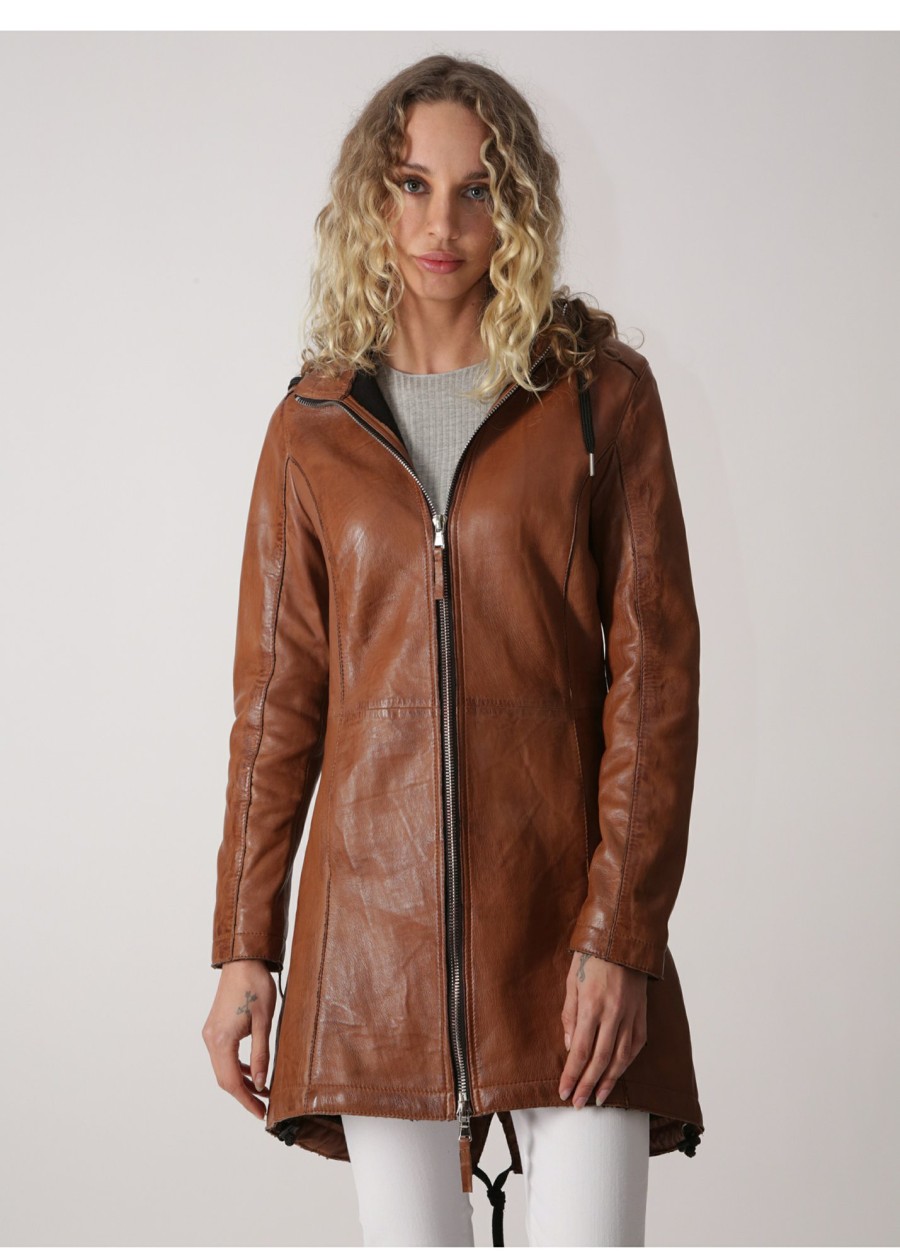 Damen MIRACLE OF DENIM | Lederjacke Damen / Lederjacke Damenin Cognac