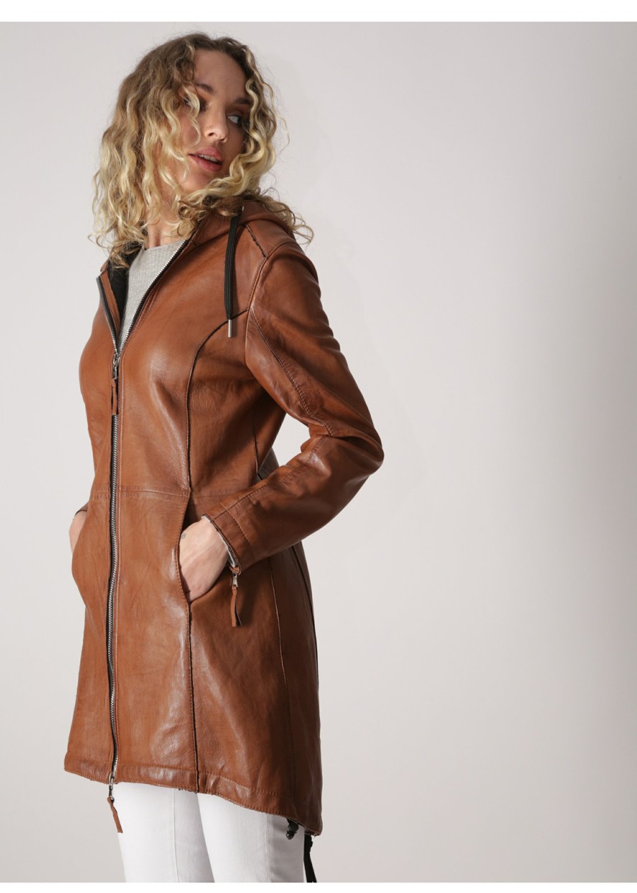 Damen MIRACLE OF DENIM | Lederjacke Damen / Lederjacke Damenin Cognac