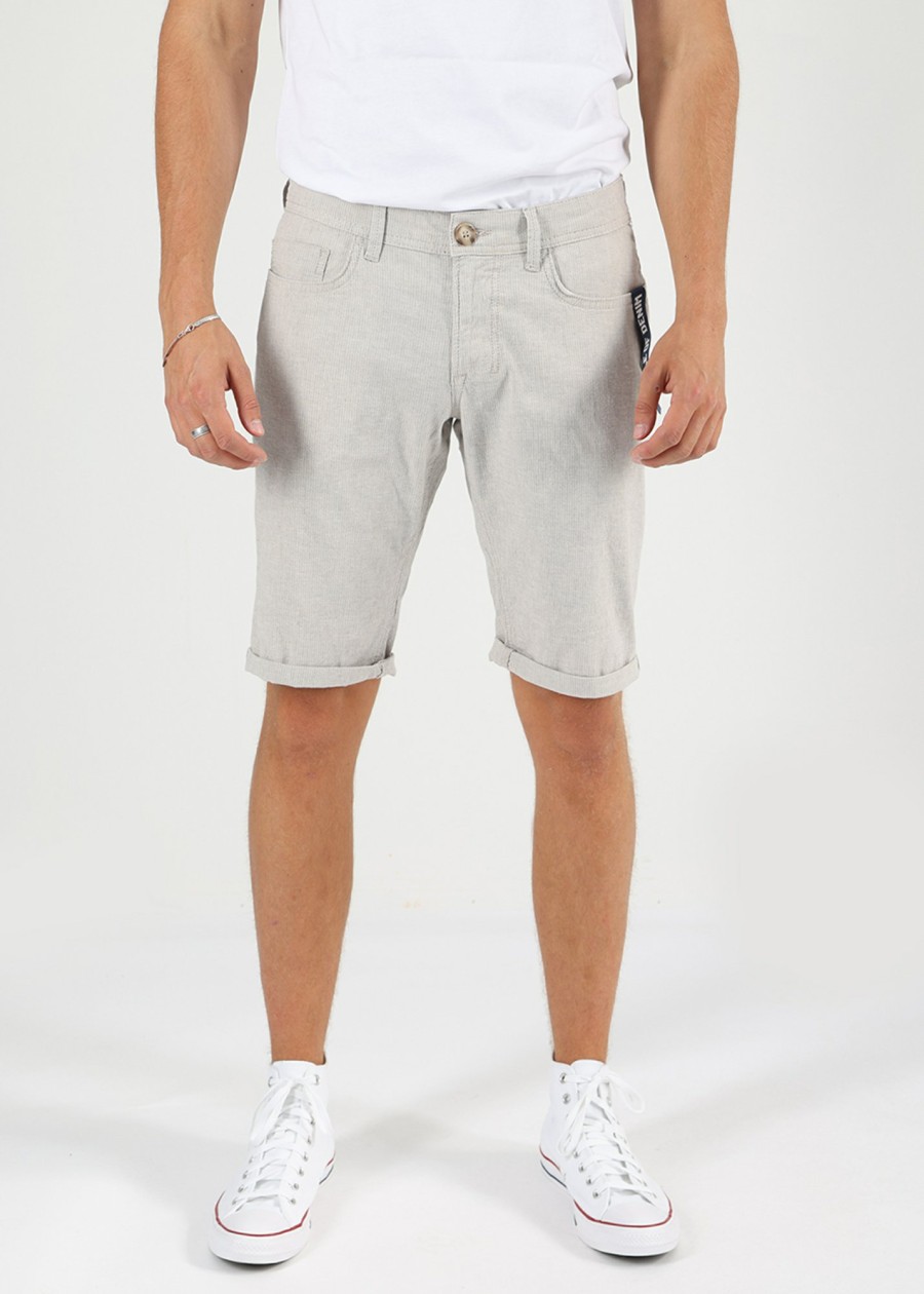 Herren MIRACLE OF DENIM | Thomas Shorts / Jeans Shortsin Light Grey Stripe