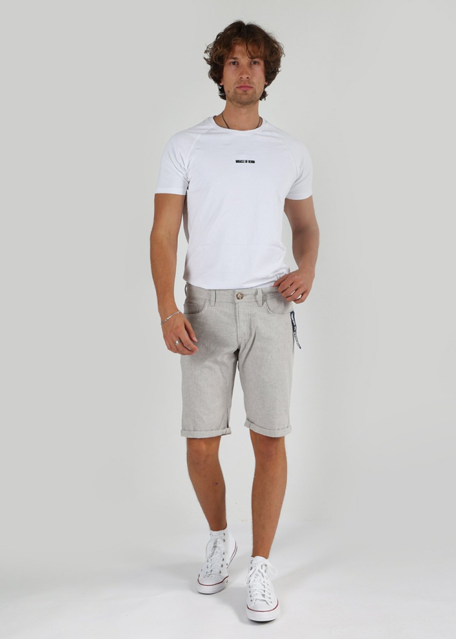 Herren MIRACLE OF DENIM | Thomas Shorts / Jeans Shortsin Light Grey Stripe