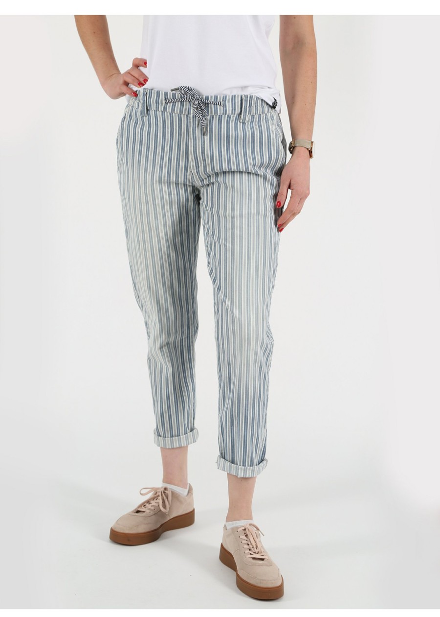 Damen MIRACLE OF DENIM | Ines Boyfriend / Boyfriend Fit Hosein Blue Stripe