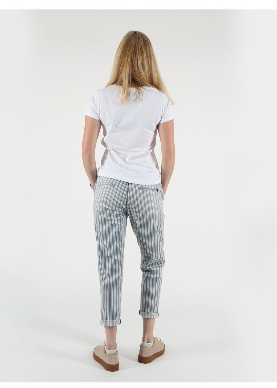 Damen MIRACLE OF DENIM | Ines Boyfriend / Boyfriend Fit Hosein Blue Stripe