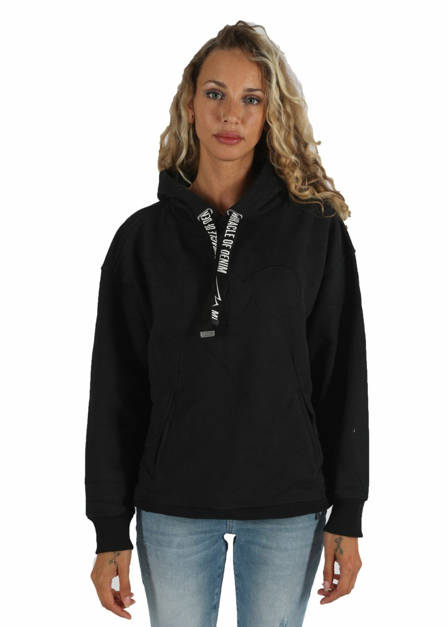 Damen MIRACLE OF DENIM | Au23-Sw334 / Sweatshirtin Black