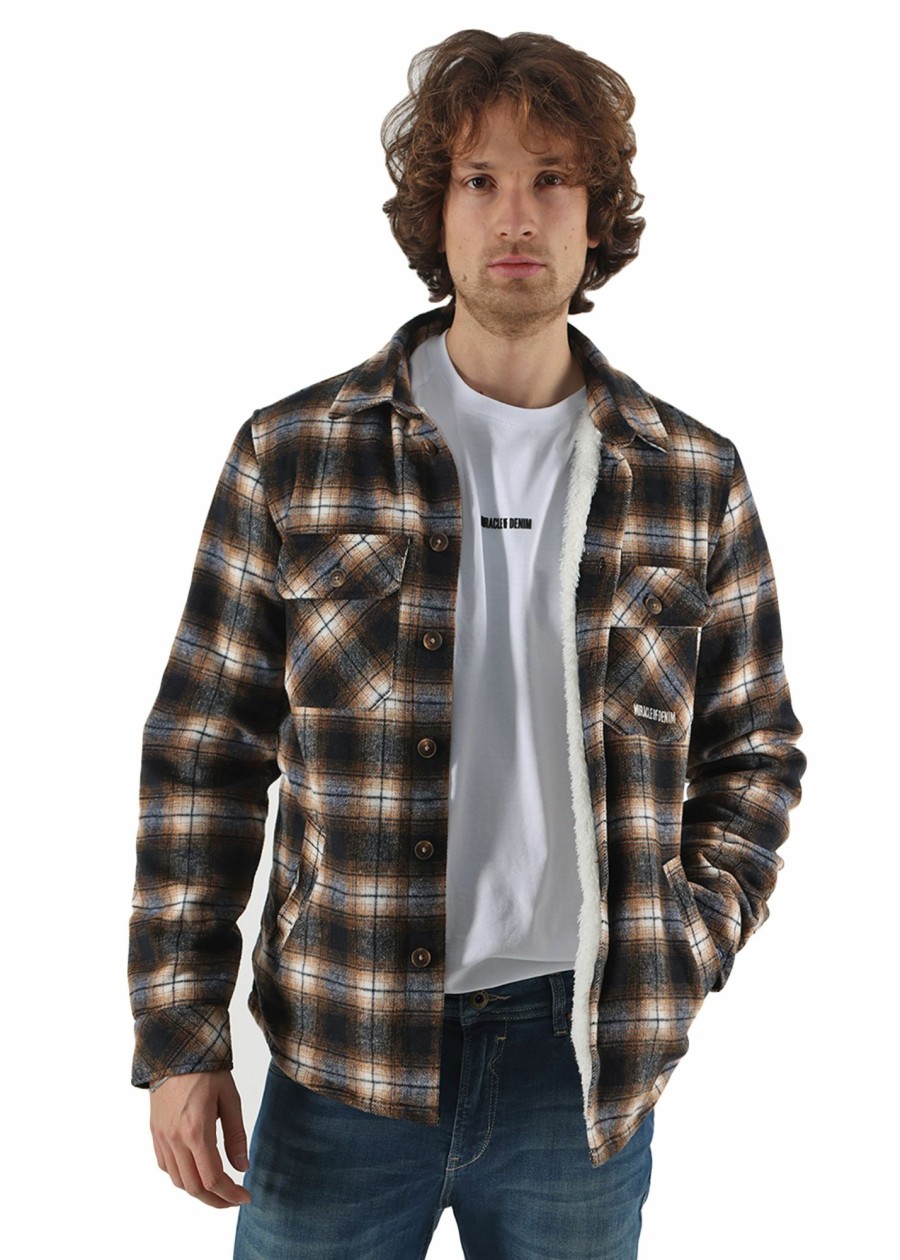 Herren MIRACLE OF DENIM | Au23-Ms787 / Hemdjackein Brown Check