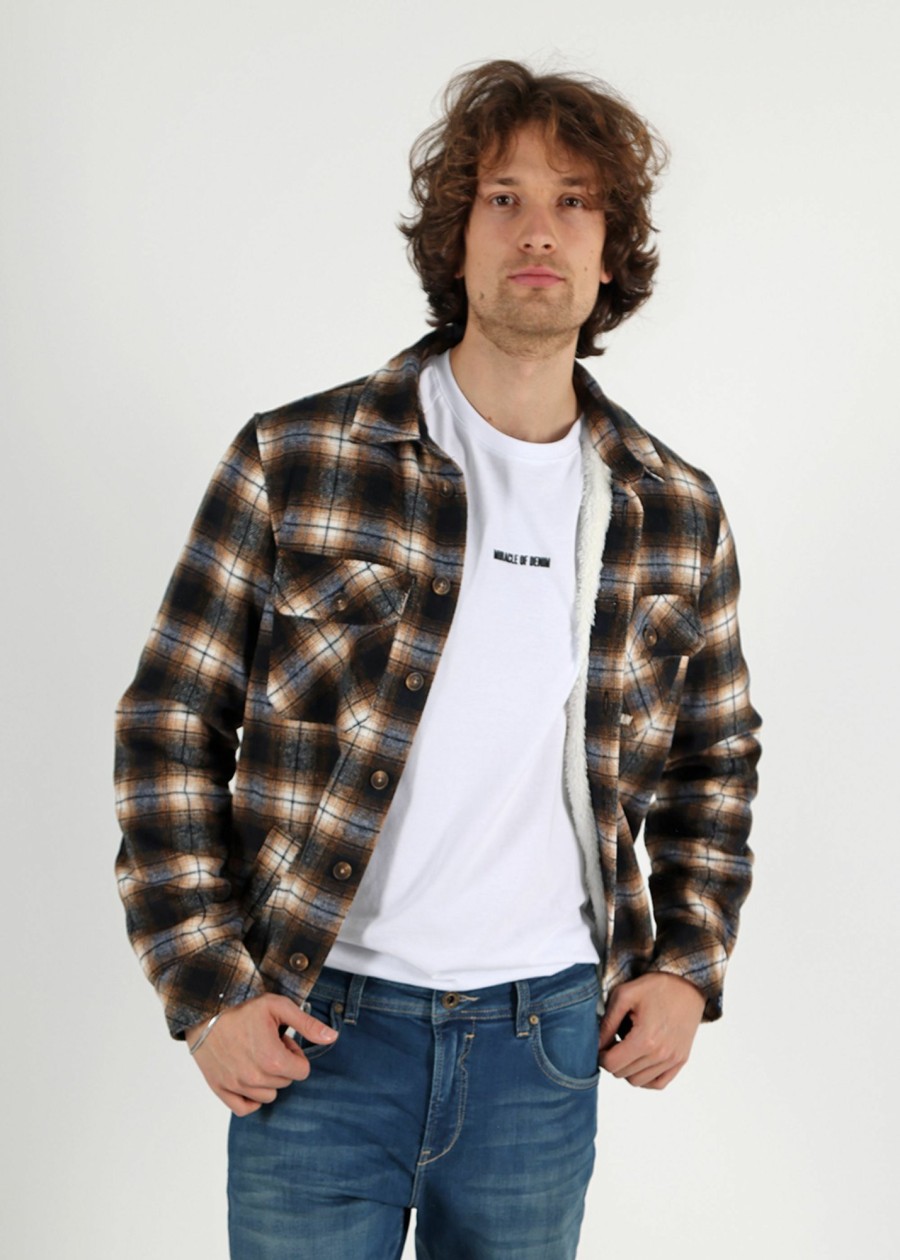 Herren MIRACLE OF DENIM | Au23-Ms787 / Hemdjackein Brown Check