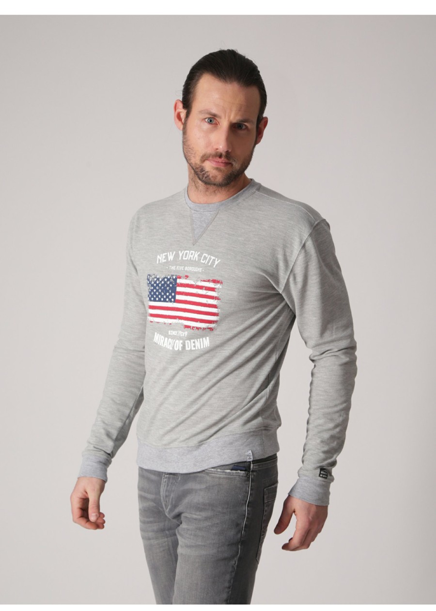 Herren MIRACLE OF DENIM | Longsleeve / Longsleevein Light Grey