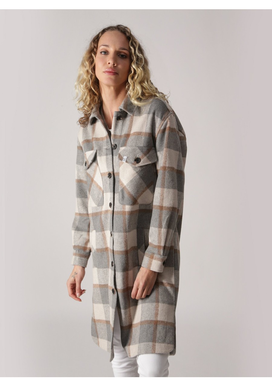 Damen MIRACLE OF DENIM | Hemdjacke Bl305 / Hemdjackein Grey Check