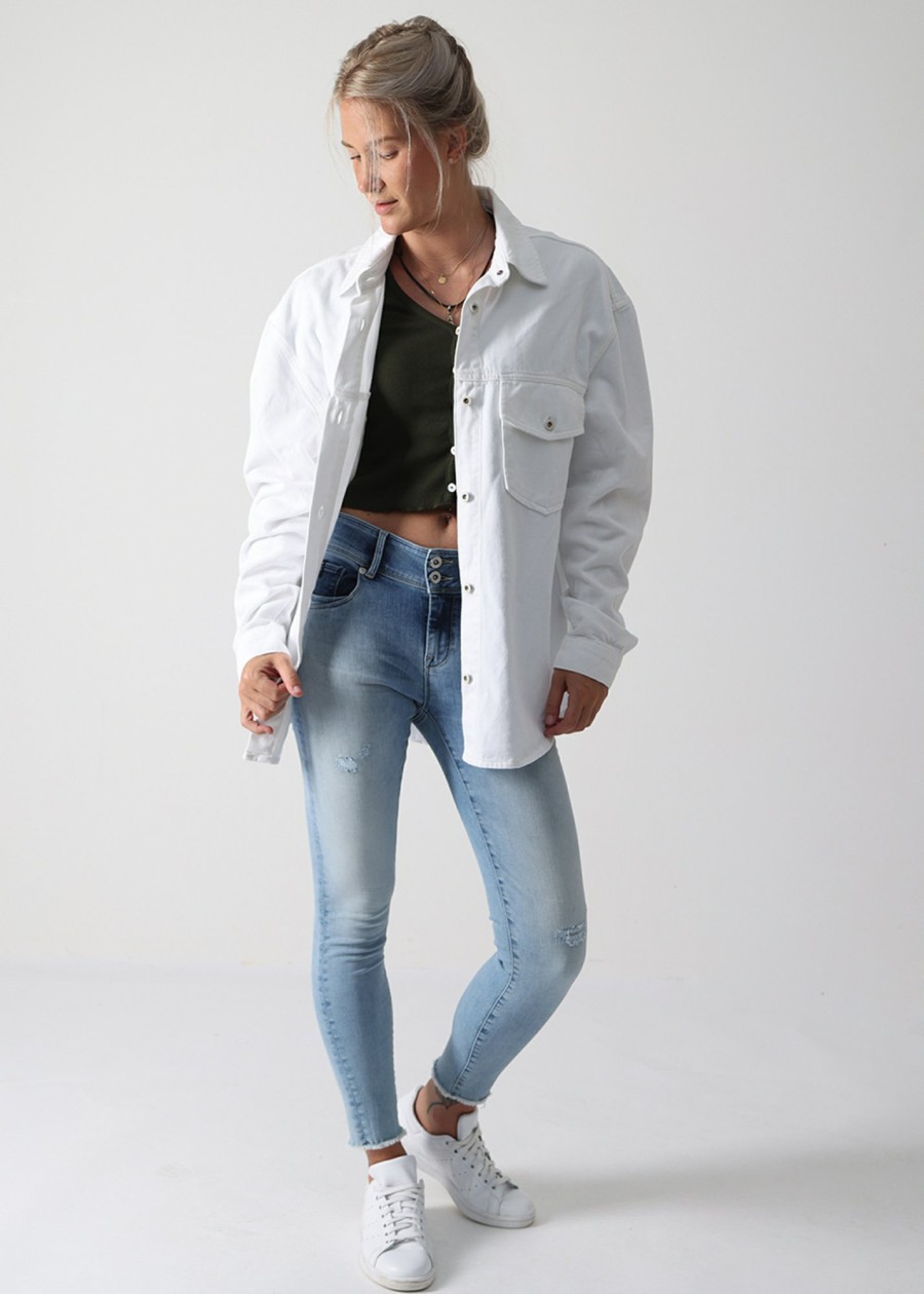 Damen MIRACLE OF DENIM | Sp23-Bl309 / Damen Blusein White