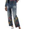 Damen MIRACLE OF DENIM | Nairobi Wide Leg / 5 Pocket Denimin Love Made Flowers