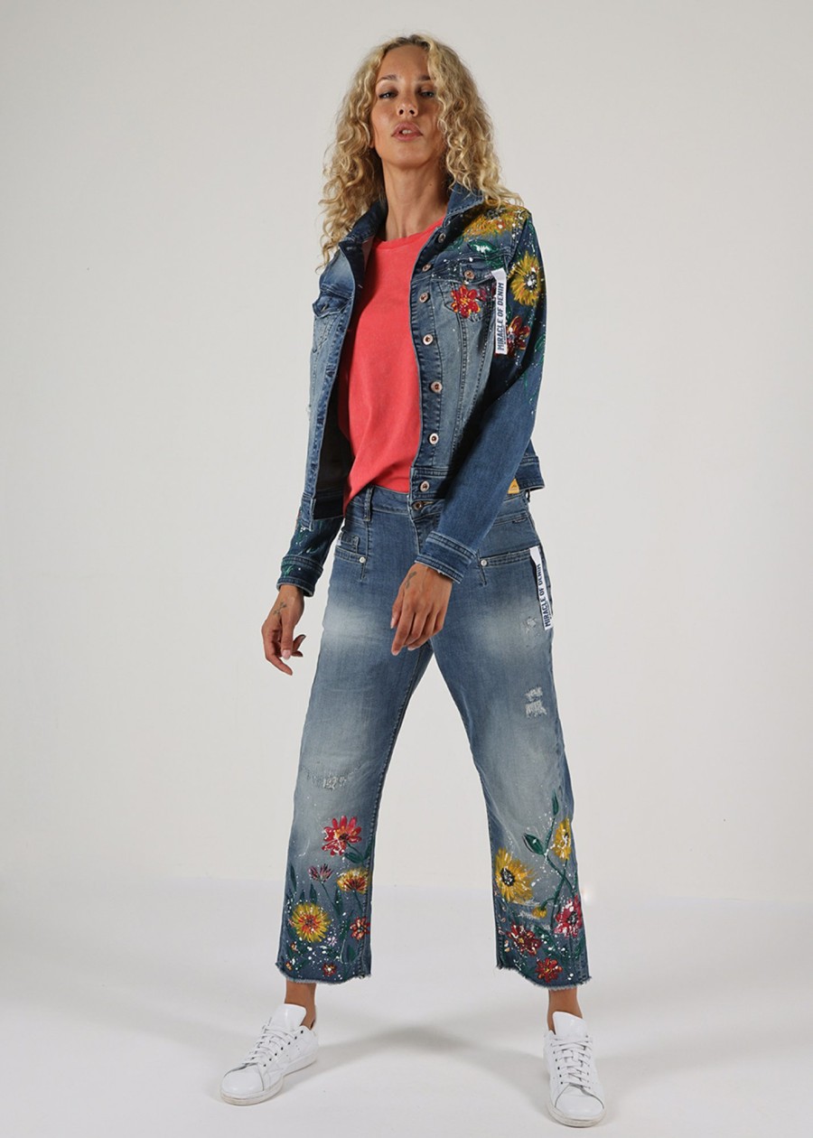 Damen MIRACLE OF DENIM | Nairobi Wide Leg / 5 Pocket Denimin Love Made Flowers