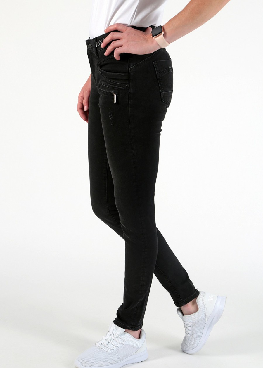 Damen MIRACLE OF DENIM | Suzy Skinny Jeans / Skinny Fit Jeansin Black Denim